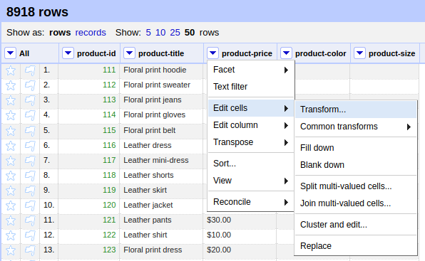 Data-Transformation-With-Open-Refine-Transform-Cells-Web-Scraper-Blog
