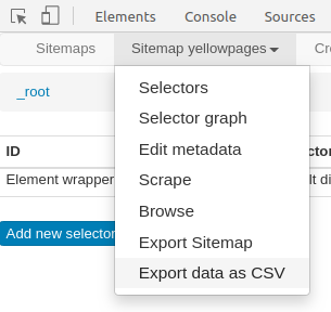 Web Scraper Export Data